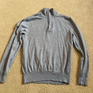 Southern Tide Sweater Mens Merino Wool Pullover 1/4 Zip Medium Light Blue